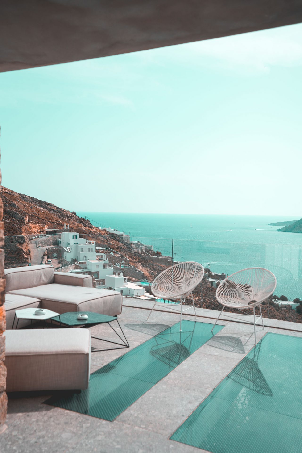 Myconian Luxury Outdoor Hotel Lounge