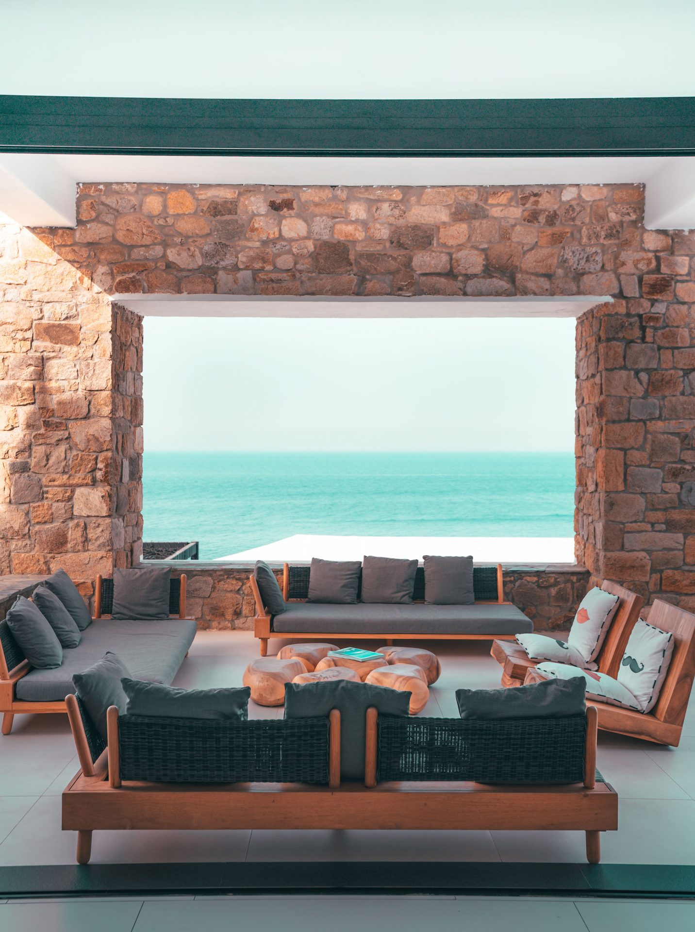 Exotic Outdoor Lounge By Water