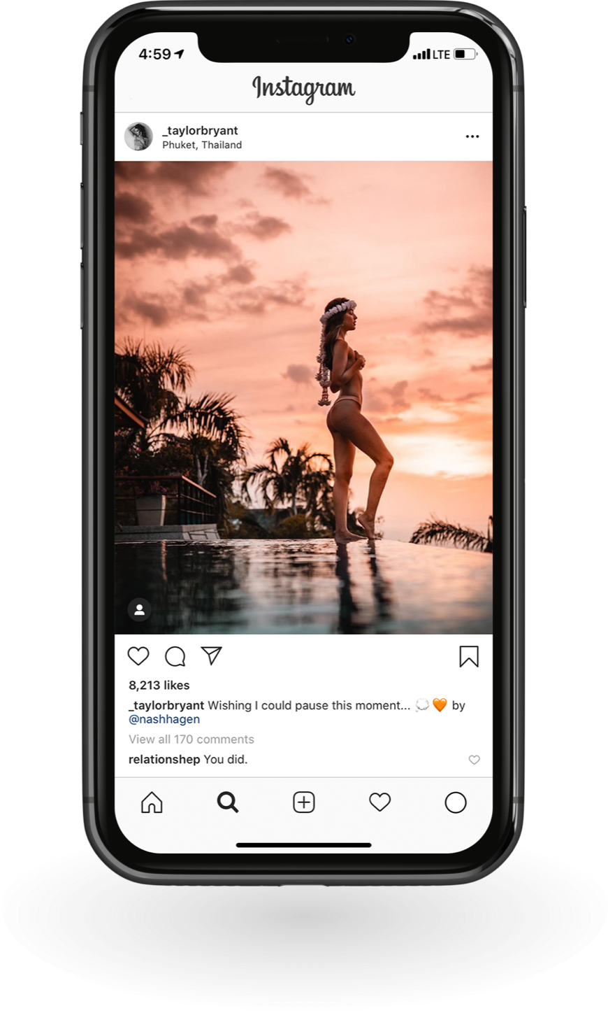 Taylor Bryant Instagram Picture on Phone
