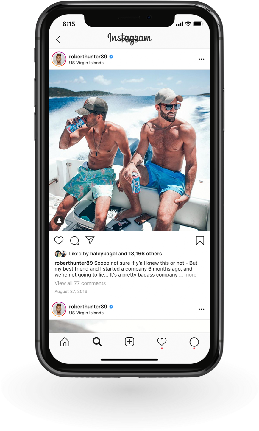 Robert Hunter Instagram Picture on Phone