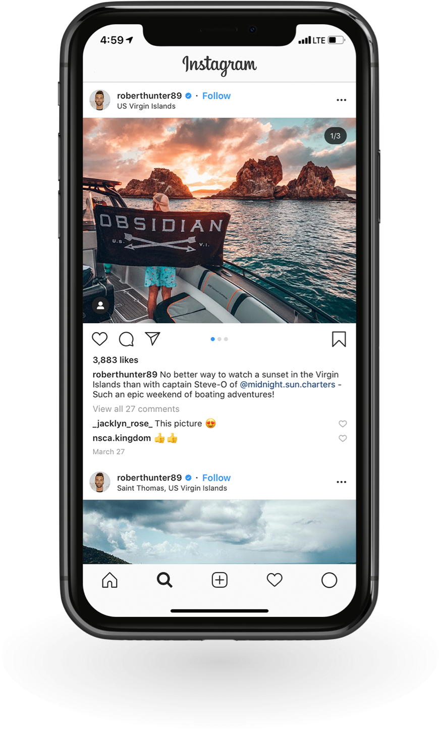 Robert Hunter Instagram Picture on Phone