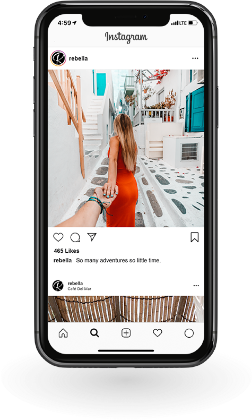 Rebella Instagram Picture on Phone