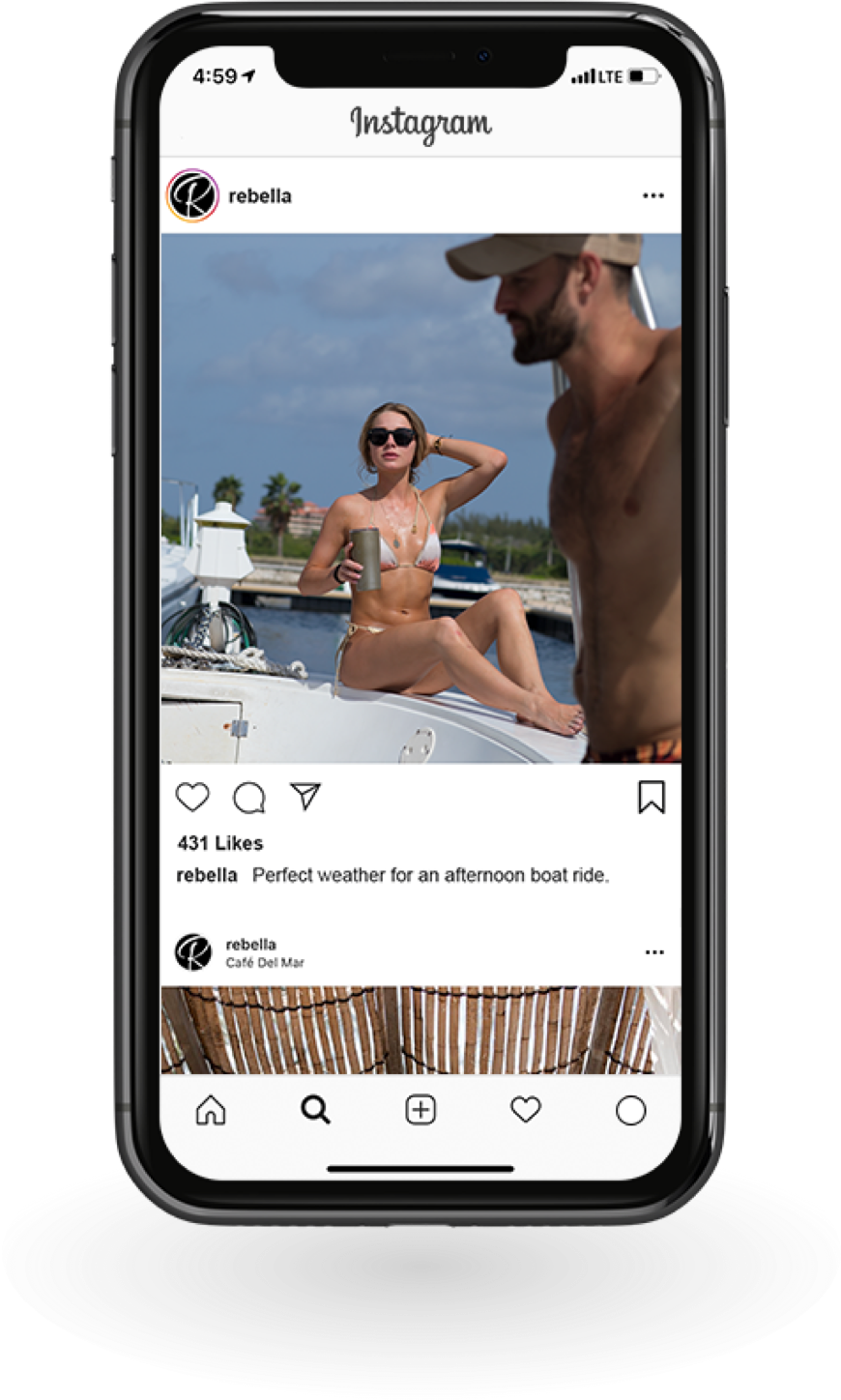 Rebella Instagram on a Phone